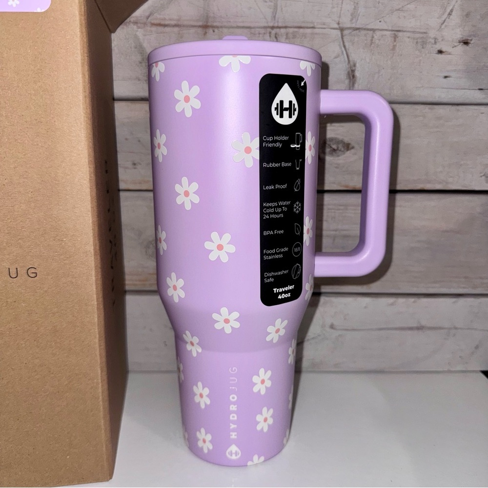 HydroJug x Jane 40oz Traveler Limited Edition Purple Daisy Jane Tumbler BNIB 🌼